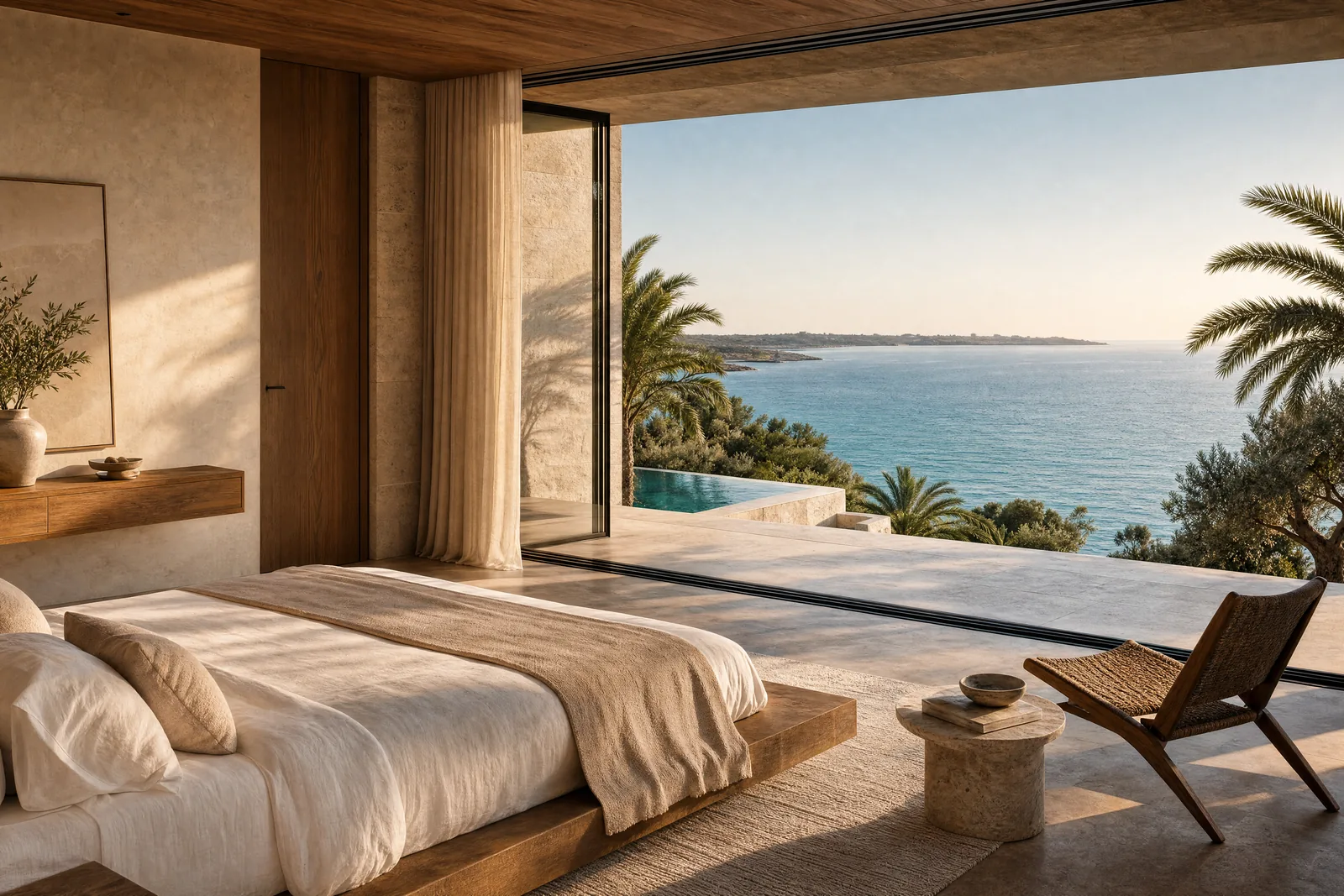 A private suite overlooking the water